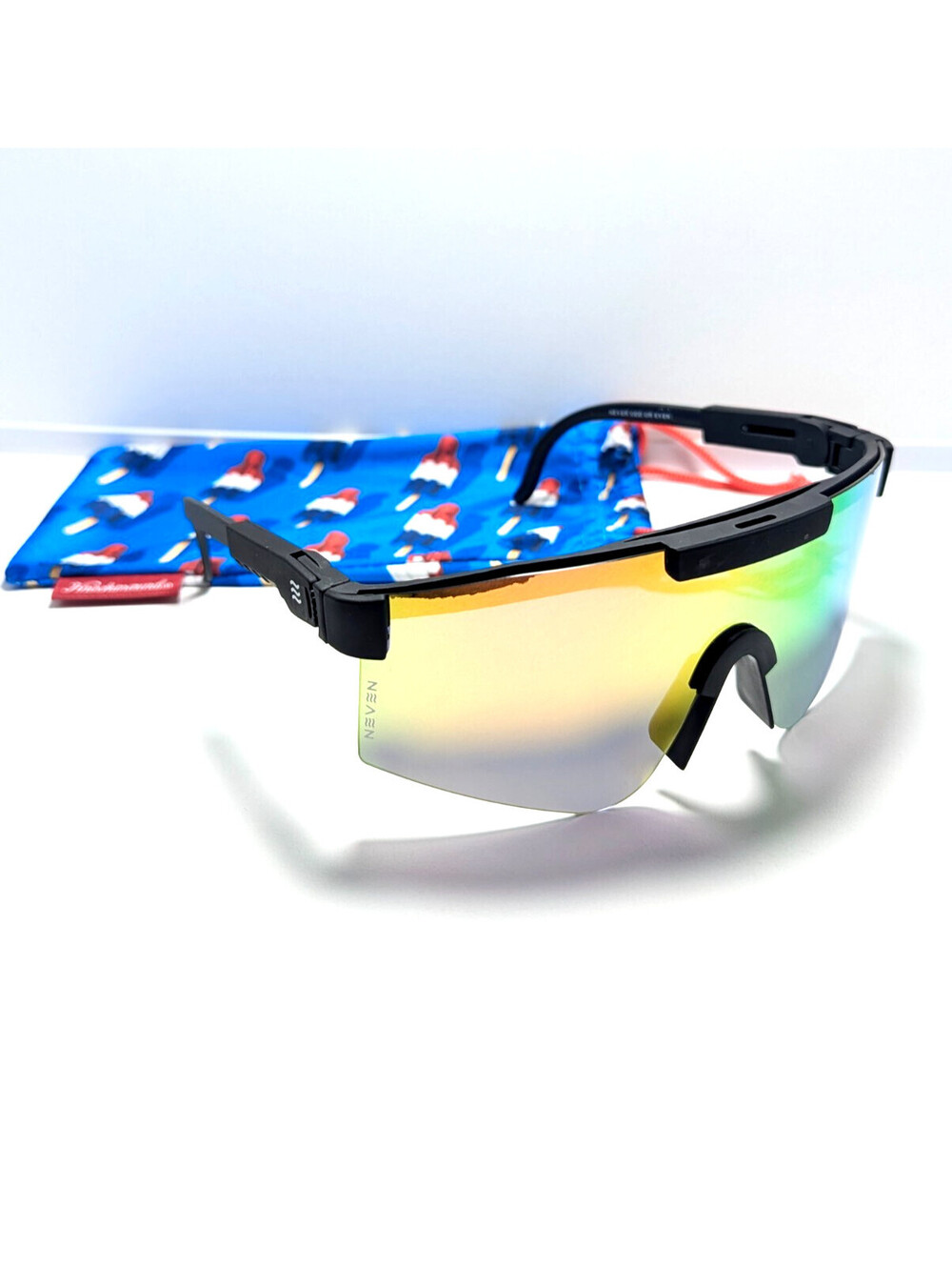 NEVEN Radical Wyld Stallyns Men Black Shield Multicolor Sport Sunglasses UV